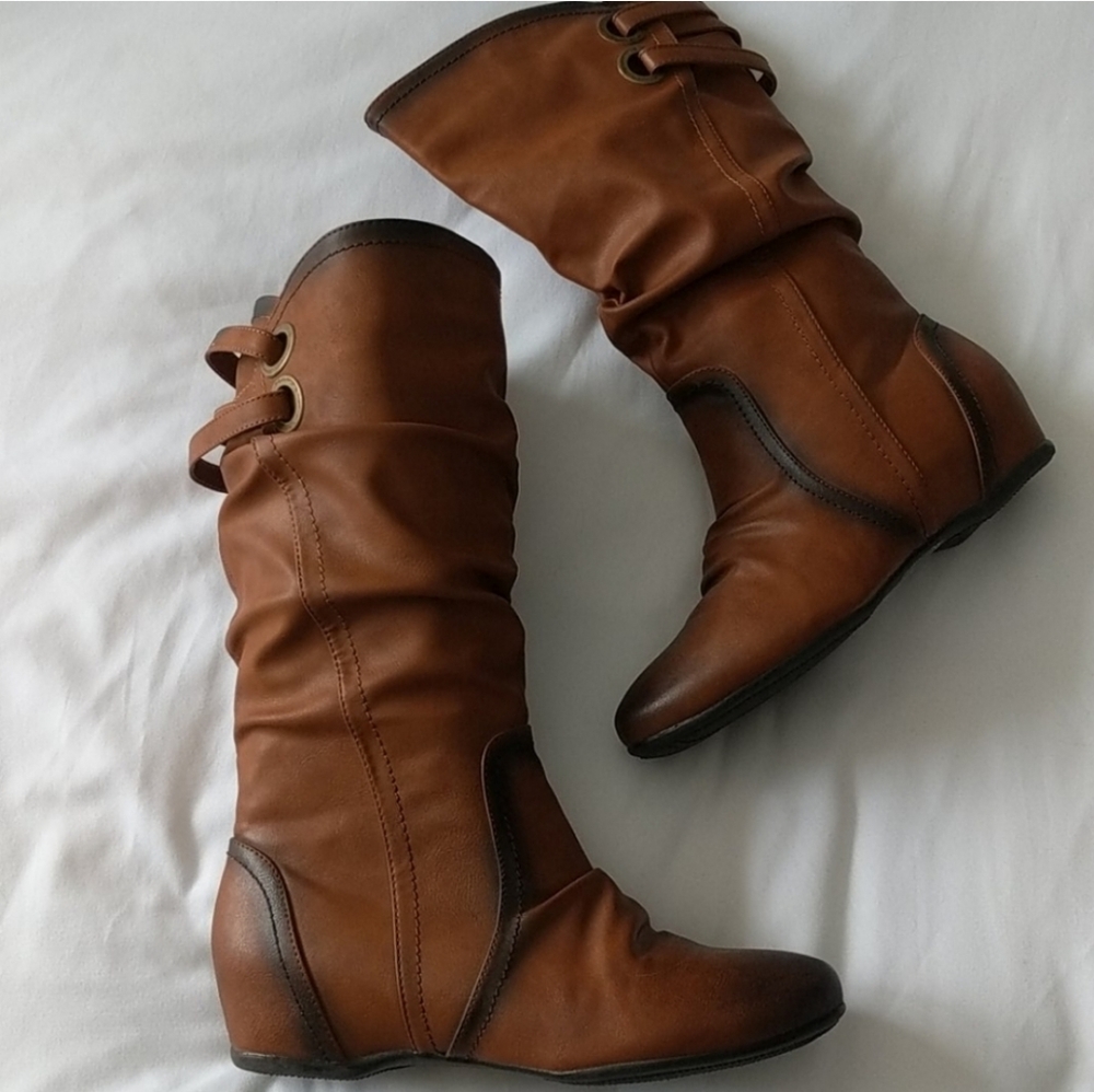 Rustic Boho Camel Strappy Ankle Boots